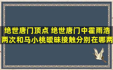 绝世唐门顶点 绝世唐门中霍雨浩两次和马小桃暧昧接触分别在哪两章